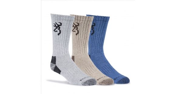 Image of Browning Socks Mens Casual Cotton Crew 3 Pack, Multi, L K000010290104
