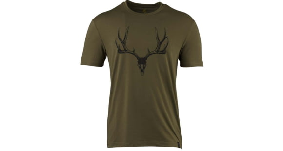 Image of Browning Mule Deer Logo SS Perf Camp Shirt - Men's, Green, Large, 3014796403