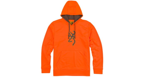 Image of Browning Long Sleeve Tech Hoodie - Mens, Blaze Orange, 2XL, 3011880105