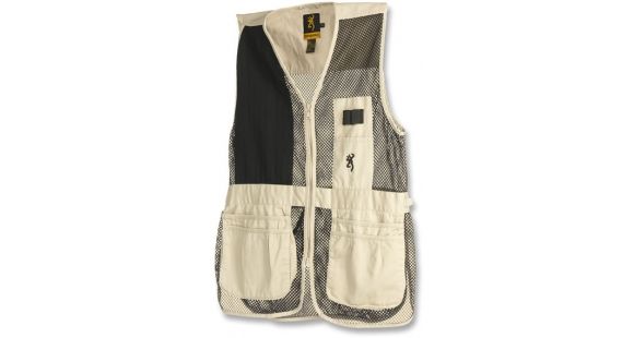 Image of Browning Trapper Creek Mesh Shooting Vests, Sand/Black, XL, Right Hand 3050262804