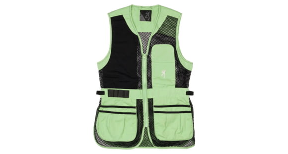 Image of Browning Trappercreek Shooting Vest - Women's, Black/Neomint, 2XL, 3050694405