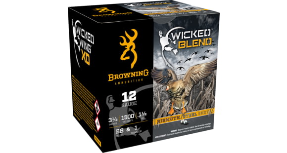 Image of Browning Wicked Blend 12 Gauge 1 1/2 oz 3.5in #BB Centerfire Shotgun Ammo, 25 Rounds, BB, B193431240