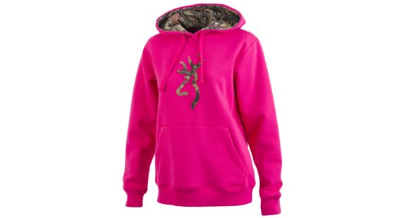 Image of Browning Women's Buckmark Camo Sweatshirt, Fuchsia, Mo Country, Extra Large, A000145160205
