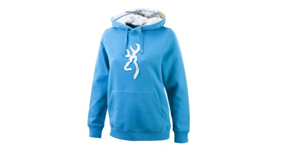 Image of Browning Women's Buckmark Camo Sweatshirt, Algiers Blue, Medium A000145140403