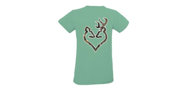 Image of Browning Women's Graphic Rt Extra Buckheart Short Sleeve T-Shirt, Caribbean, Rt Xtra, White, Extra Large, A000237340105