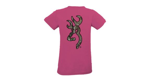 Image of Browning WoMen's Graphic Rt Extra Buckmark Short Sleeve T-Shirt, Hot Pink, Rt Xtra, Black, 2XL, A000237560106