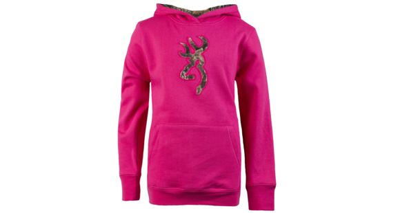 Image of Browning Youth Buckmark Camo Sweatshirt, Fuchsia, L BRI030003.420334.L