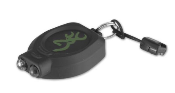 Image of Browning Zipper Pull Keychain Light 1 White LED 13 Lumens, 1 Green LED 6 Lumens,Minnow Folding Pocketknife,Green/Black 3710061