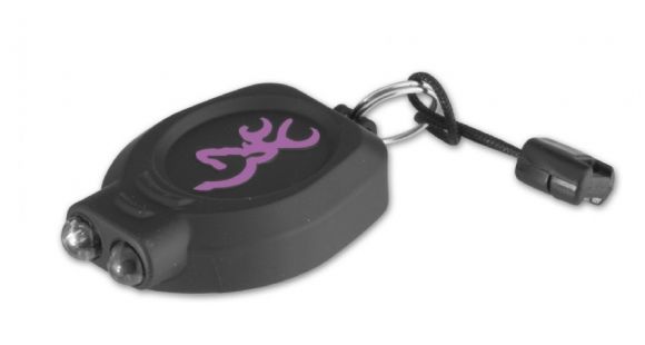 Image of Browning Zipper Pull Keychain Pink Flashlight,1 White LED 13 Lumens, 1 Green LED 6 Lumens 3713375