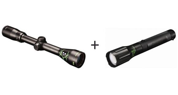 Image of Bushnell Bone Collector 3-9x40 Rifle Scope, Matte Black, Multi-X Reticle w/ HD Torch LED Flashlight 733960BC-KIT1