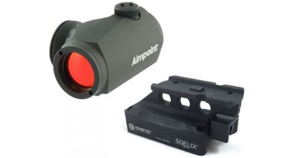 Image of Aimpoint Micro H-1 4MOA Waterproof Red Dot Sight w/ Kinetic Development Group SIDELOK Aimpoint Micro Mount 12526-KIT1