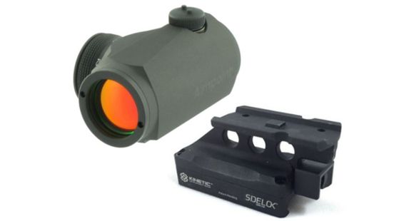 Image of Aimpoint Micro T-1 2MOA Red Dot Sight, Clampack w/ Kinetic Development Group SIDELOK Aimpoint Micro Mount 200030-KIT1