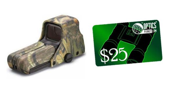 Image of Eotech 512 Holographic Red Dot Sight w/Aiming Dot Reticle, Mossy Oak Camo & FREE 25 OpticsPlanet.com e-Gift Certificate