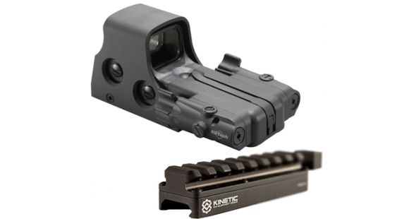 Image of EOTech Holographic Sight with Laser Battery Cap 65 MOA Ring-1 MOA Dot 552.LBC2 w/ Kinetic Development Group SIDELOK Universal Scope Riser