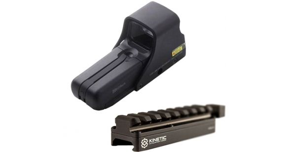 Image of EOTech 550 Holographic Sight BDC Reticle for .308 Caliber, Nightvision Compatible w/ Kinetic Development Group SIDELOK Universal Scope Riser