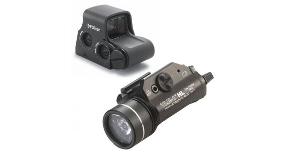 Image of EOTech Transverse Red Dot Sight, 68 MOA Ring w/ two 1 MOA Dot, w/ Streamlight TLR-1 HL, Black, XPS3-2-KIT6