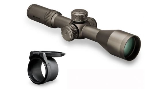 Image of Vortex Razor HD Gen II 4.5-27x56mm Rifle Scope w/EBR-1C MRAD Reticle, RZR-42704 + Vortex Defender Flip Cap Objective Lens Cover and Eyepiece Cover