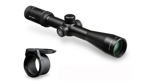 Image of Vortex Viper HS 4-16x44 mm Rifle Scope, 30 mm Tube, Second Focal Plane, Black, Hard Anodized, Non-Illuminated Dead-Hold BDC Reticle, MOA Adjustment, w/ Vortex Defender Flip Cap, VHS-4305-KIT1