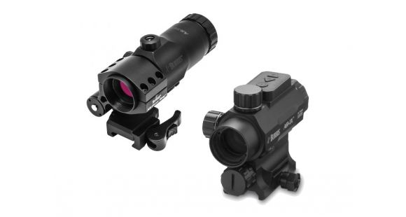 Image of Burris AR-1X Prism Red Dot Sight, 1x20mm, Ballistic CQ 1X Reticle, Matte, Black, w/ Burris AR-Tripler &amp; AR Pivot Ring Mount