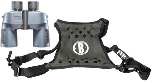 Image of Bushnell Marine Porro Prism Binoculars, 7x50mm, BAK-4, Digital Compass, Black w/ Bushnell Deluxe Binocular Harness Strap, 137570-KIT1