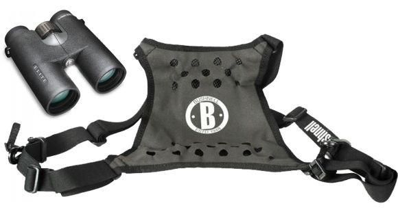 Image of Bushnell 8x42mm Elite E2 Roof Prism Binoculars, Matte Black w/ ED Glass and Bushnell Deluxe Binocular Harness Strap, 628042ED-KIT1