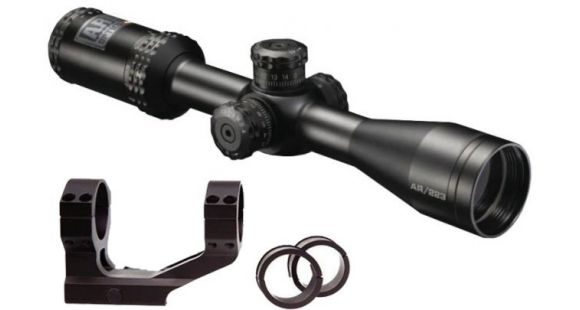 Image of Bushnell AR Optics 3-9x40 Rifle Scope w/ BDC Reticle with Millett 1 Inch to 30 mm Scope Mount