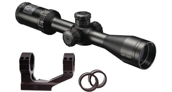 Image of Bushnell AR Optics Rifle Scope, 4.5-18x40mm, 1 inch Tube, Second Focal Plane, Dropzone 223 BDC Reticle, Black, w/ Millett 1 Inch to 30 mm Scope Mount, AR945184-KIT1