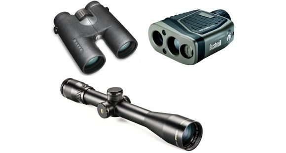 Image of Bushnell Elite Package - Bushnell Elite 6500 2.5-16x42 Waterproof 30mm Rifle Scope, Fine Multi-X Reticle, Black w/ Bushnell Elite Rangefinder 205110 and Binocular 620142ED