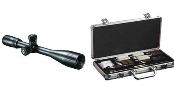 Image of Bushnell Elite Tactical 5-15x40 Argon AO MilDot Matte Black Rifle Scope and Hoppes Deluxe Gun Cleaning Accessory Kit