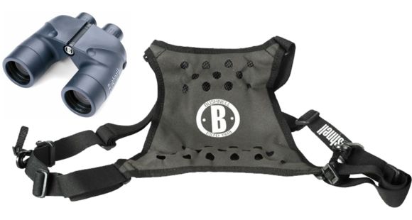 Image of Bushnell Marine Porro Prism Rangefinder Binoculars, 7x50mm, BAK-4, Black w/ Bushnell Deluxe Binocular Harness Strap, 137500-KIT1