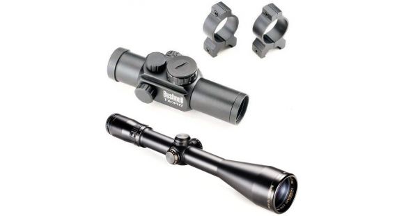 Image of Bushnell Trophy 730134 Kit - 730134 1x28 Trophy Red Dot Sight &amp; Elite 4200 2.5-10x50 Matte Rifle Scope