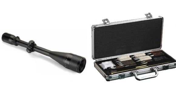 Image of Bushnell Trophy XLT 6-18x50 Multi-X Reticle Waterproof Rifle Scope, Black - 736186 and Hoppes Deluxe Gun Cleaning Accessory Kit
