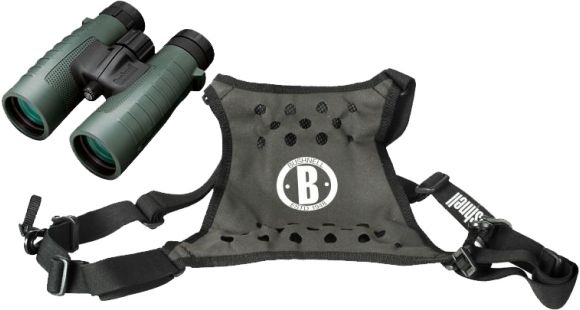 Image of Bushnell Bone Collector 8x42mm Roof BaK4 Prism Waterproof Binoculars 234208 and Bushnell Deluxe Binocular Harness Strap 191225