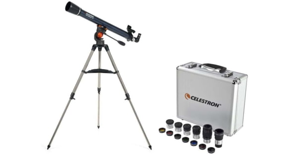 Image of Celestron AstroMaster 70 AZ Altazimuth Telescope Refractor with Eyepice Filter Accessory Kit