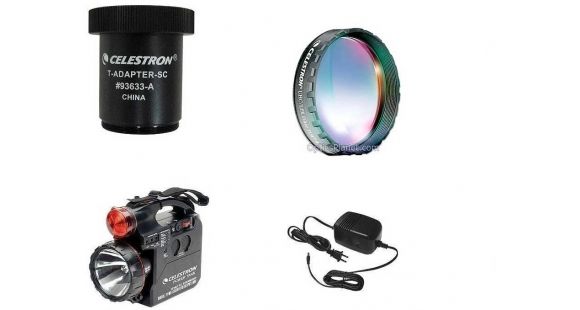 Image of Celestron CPC Accessory Kit - Celestron UHC/LPR Filter 94123, AC 110v Adapter 18778, Celestron Power Tank 18774, and Celestron T-Adapter 93633-A