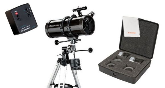 Image of Celestron PowerSeeker 127 EQ Newtonian Telescope 21049 w/ PowerSeeker Accessory Kit 94306 and Motor Drive 93514