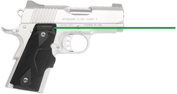 Image of Crimson Trace Lasergrip for 1911 Officer's/Defender/Compact, Green laser, Black, LG-404G