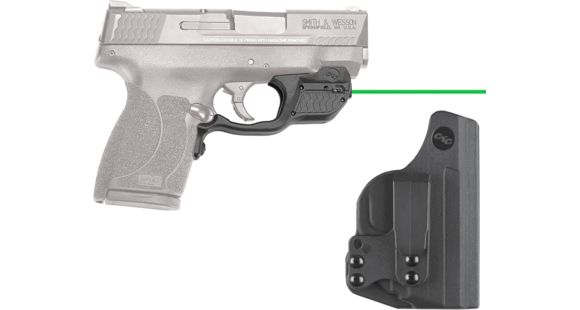 Image of Crimson Trace Laserguard Green Laser for Smith and Wesson M/P 45 Shield w/ BladeTech IWB Holster, LG-485G-HBT