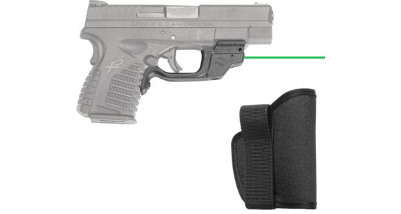 Image of Crimson Trace LaserGuard Green Laser Sight for Springfield XD-S, 3.3/4.0, w/Tuff Products Pocket Holster, LG-469G-H