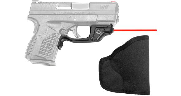 Image of Crimson Trace LaserGuard Laser Sight for Springfield XD-S, Front Activation, with Medium Holster, Black, LG-469H