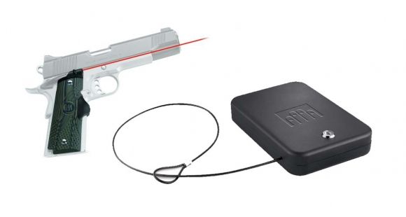 Image of Crimson Trace Master Series Red Laser Grip w/ Green G10 Handles for 1911 Full-Size Handguns, and Nanovault NV 200 Hand Gun Safe, LG-910-KIT1