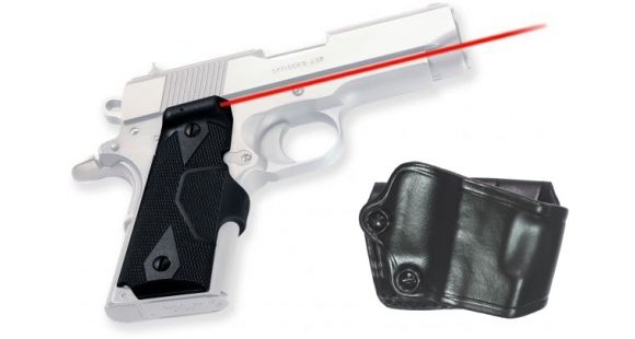 Image of Crimson Trace Pistol Lasergrips - 1911, GOULD, Full-Size Grip and Leather Holster Combo LG-401H GOULD