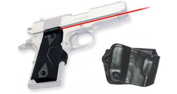 Image of Crimson Trace Pistol Lasergrips - 1911, GOULD, Compact Grip and Leather Holster Combo LG-404H GOULD