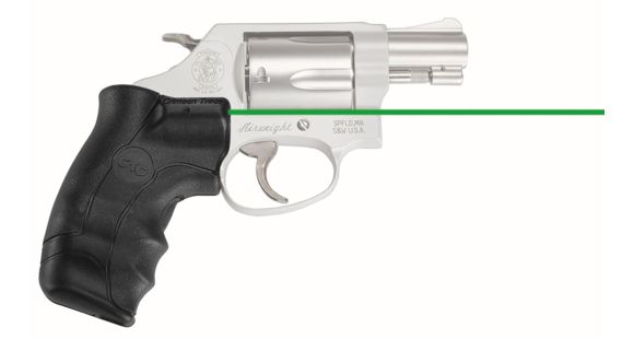 Image of Crimson Trace Smith and Wesson J-Frame Revolver Round Butt Lasergrip Green Laser Sight