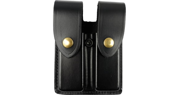 Image of DeSantis Double Magazine Pouches, Beretta 92M, 96M, H&amp;K P7M8, SIG P225, S&amp;W 539, 639, 39-04, 39-06, 909, Brass Snap Closure, Ambidextrous, Plain, Black, U41BJEEZ2