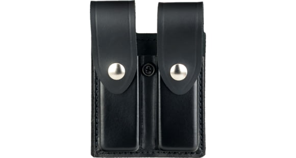 Image of DeSantis Double Magazine Pouches, Beretta 92M, 96M, H&amp;K P7M8, SIG P225, S&amp;W 539, 639, 39-04, 39-06, 909, Nickel Snap Closure, Ambidextrous, Plain, Black, U41BJEEZ1