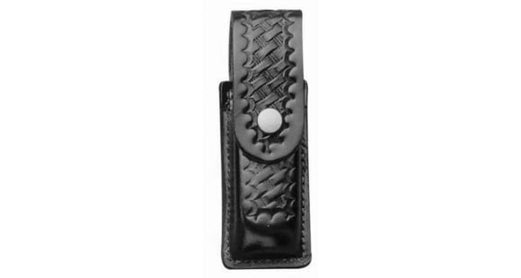 Image of DeSantis Single Magazine Pouches, Double Stack 9mm/40cal Magazines, Nickel Snap Closure, Ambidextrous, Basketweave, Black, U49BLGGZ1