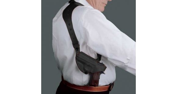 Image of DeSantis C.E.O. Shoulder Rig Holster for Sig Sauer P320 and P250 Compact Carry w/ Half Harness, LH, Black