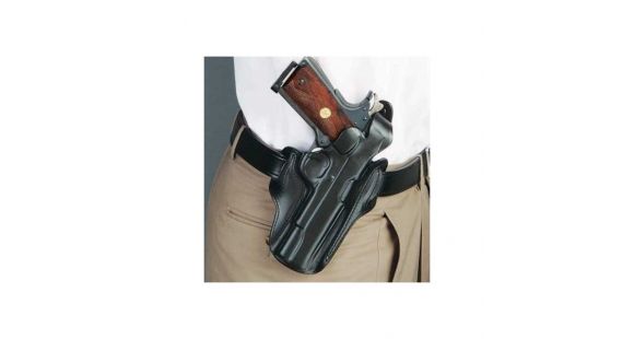 Image of DeSantis Cocked &amp; Locked Thumb Break Scabbard Belt Holster, 1911 5in w/ Crimson Trace CRM201, Right Hand, Plain, Black, 1CLBAW6Z0