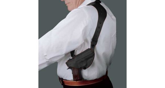 Image of DeSantis C.E.O. Shoulder Rig Holster - Left, Black, Unlined 11ZBB90Z0 - Sig Sauer P220, P226R